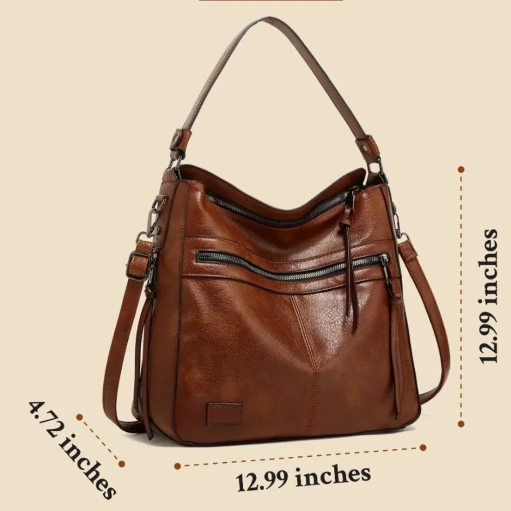Crossbody Shoulder Bag, Top Handle‎ Satchel, Zipper Pockets